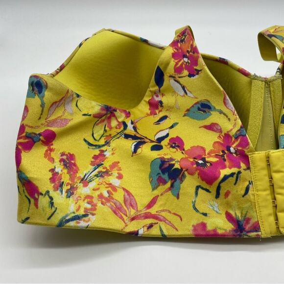 Cacique Yellow Floral Lightly Lined Balconette Bra - Picture 6 of 11